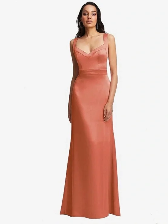 Terracotta Copper Blush Satin Gown - Picture 1 of 7